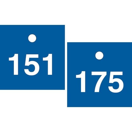Accuform Numbered Safety Tags, RP-Plastic, 3/8 in H x 3-7/8 in W, 25 PK TDY247BU